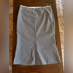 Zara Blue and White Checkered Skirt